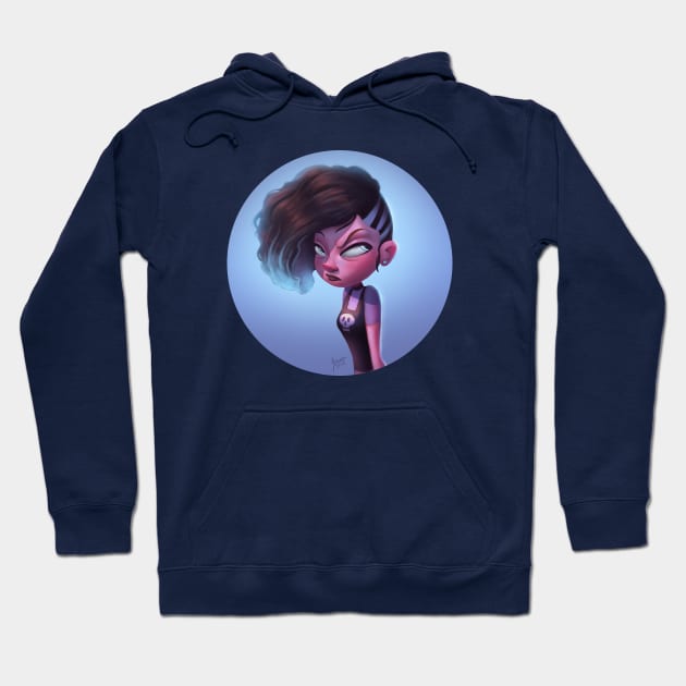 Bad Mood Girl Hoodie by Jéssica Ribeiro